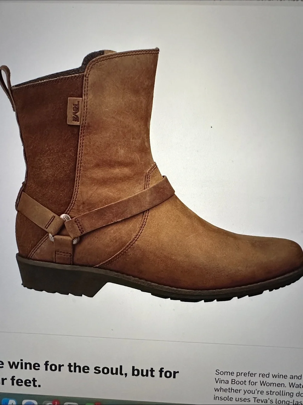 Teva De La Vina Brown Leather Zip Waterproof Boots